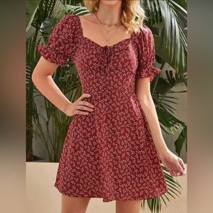 Puff sleeve floral dress